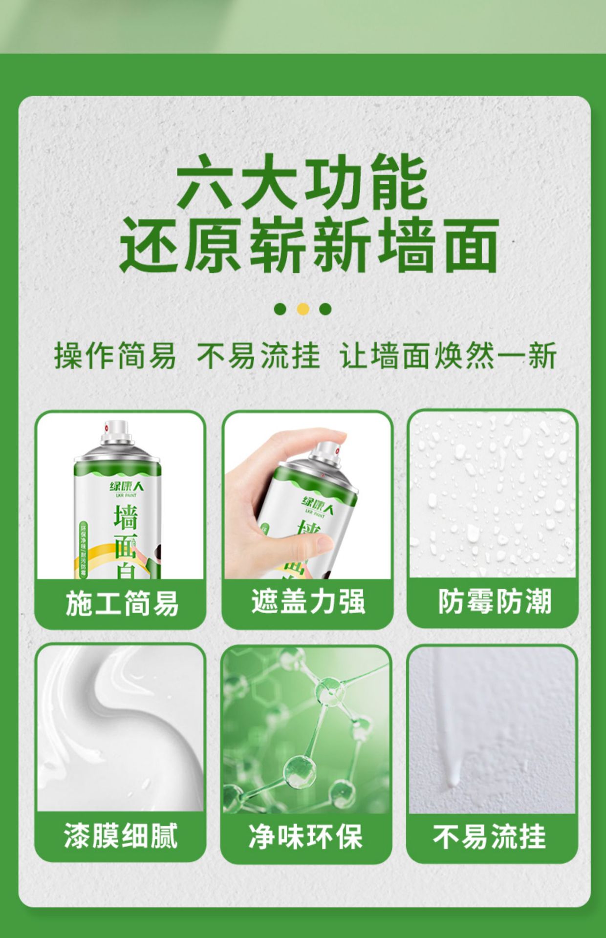 Suitable for Wall Self-Painting Latex Paint Indoor Household Paint Coating Repair Paste White Wall Repair White Paint Wall