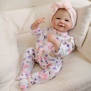 Npk 19inch Butterfly Print Footed Jumpsuit Simulation Doll Vivienne Holiday Gift for Children