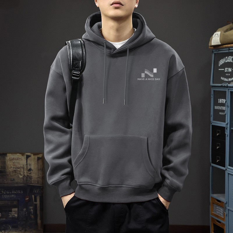 Suéter con capuz gris oscuro Regular - 2498