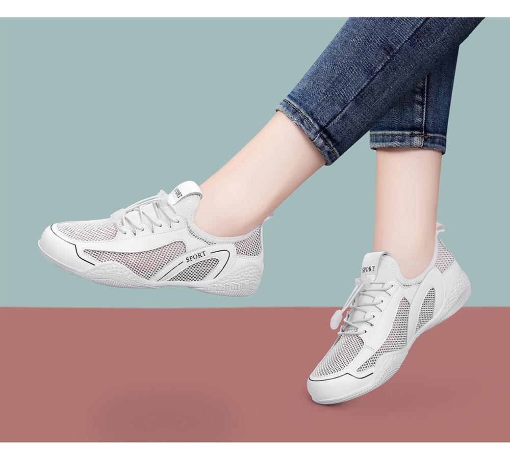 Giày thể thao nữ đế dày mùa hè 2025, sneaker lưới thoáng khí, giày trắng phong cách cổ điển — LJ 58278m màu bốn mùa, LJ 58109- 2m màu Bốn Mùa, Lưới màu xám LJ 58219m, Lưới trắng LJ 1138 chi tiết 8