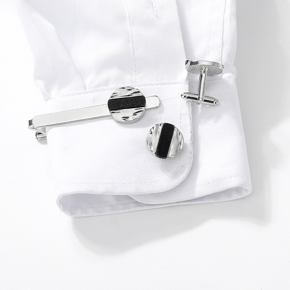 fashion starry round cufflinks for men and women business French shirt cuff nails tie clips suit accessories_voghion.com