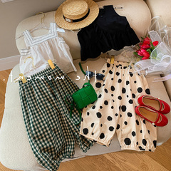 Ladie's Bustier Set 2024 Summer New Children's Fashion Cute Lantern Pants Baby Two-Piece Set