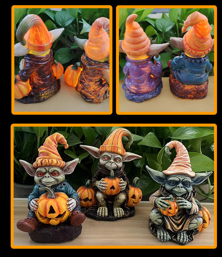 Cartoon Style Cute Funny Pumpkin Synthetic Resin Garden Ornaments display picture 3