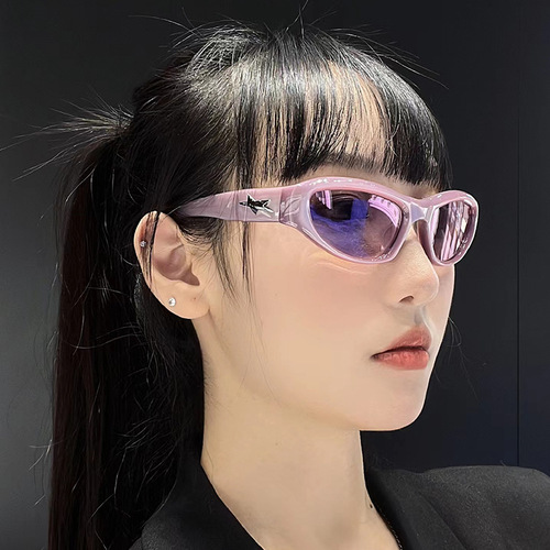 紫色复古墨镜2023新款高级感辣妹y2k千禧太阳镜网红拍照太阳眼镜