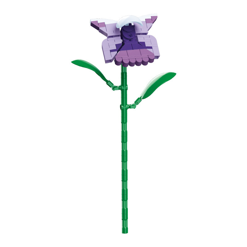 钻马积木花永生花束抱抱桶仿真花小颗粒积木DIY玩具七夕女生礼物|undefined