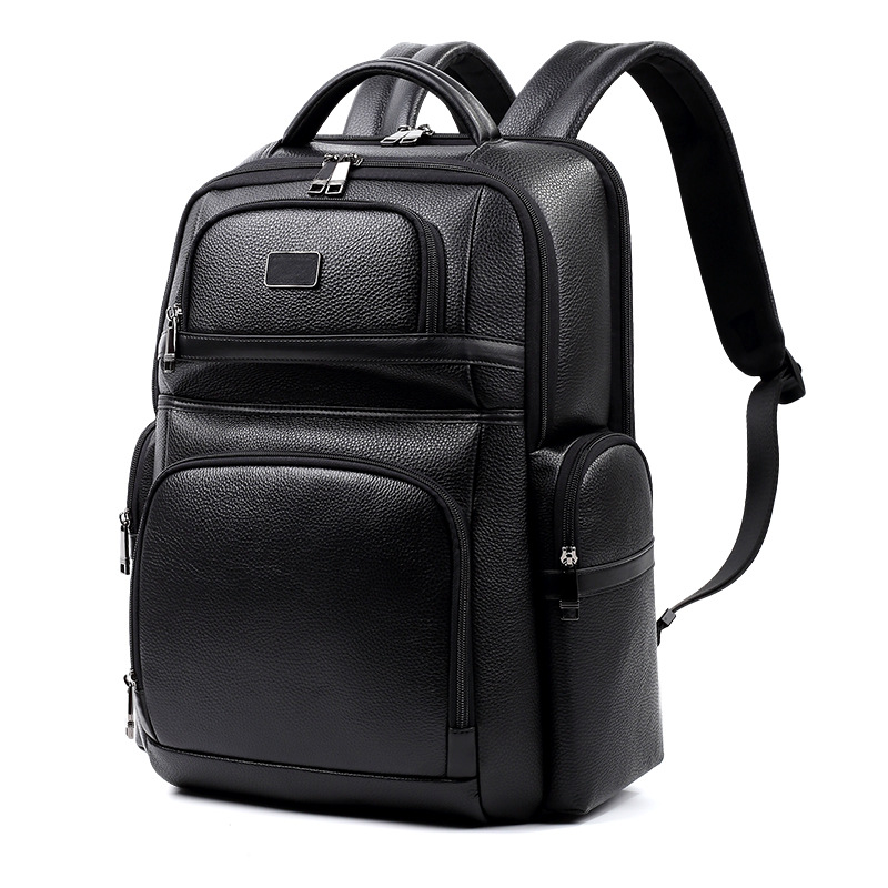 Genuine Leather Men's Backpack First Layer Cowhide Computer Bag Large Capacity Bag Advanced Business Backpack Gift Bag