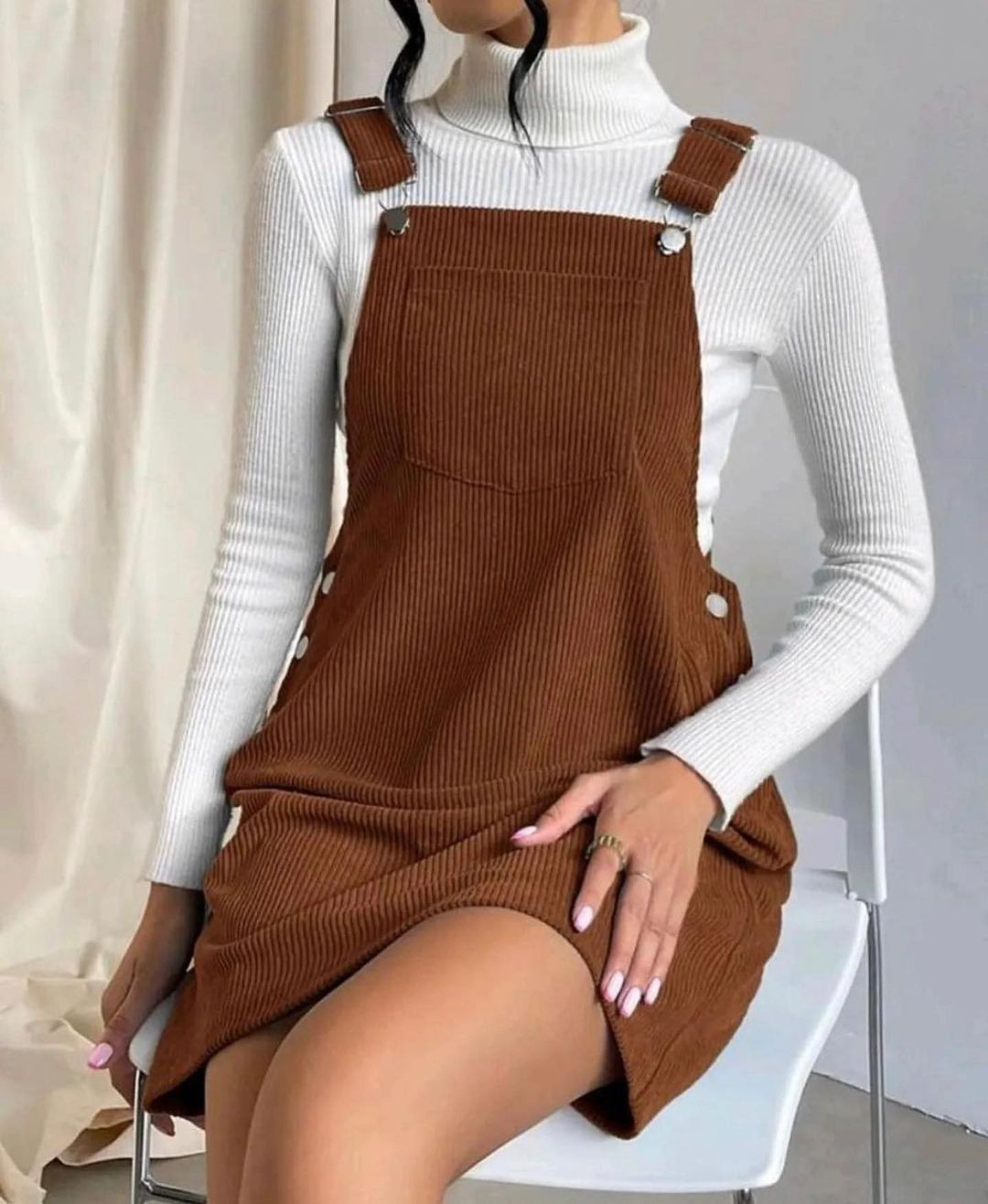 Abito donna in velluto a coste vestito con spalline_voghion.com