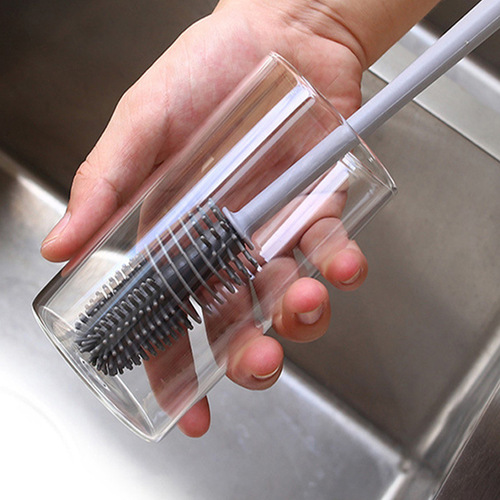 Cup washing artifact, bottle brush, long handle, no dead angle, silicone tea cup brush, household thermos cup brush, cleaning brush