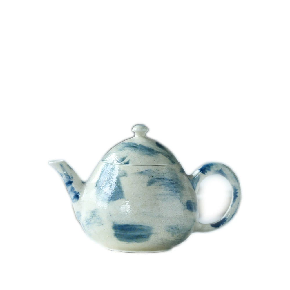 Сенсей Чинг, фарфор ручной работы из Jingdezhen, чайный набор Ocean Blue Light Kung Fu, глиняная чашка с тремя ножками, роспись по металлу золотом и серебро в наборе