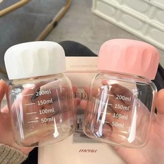 スケールファットカップガラスウォーターカップ小さなカップミニポータブル豆乳カップ高温耐性ミルクトンカップ