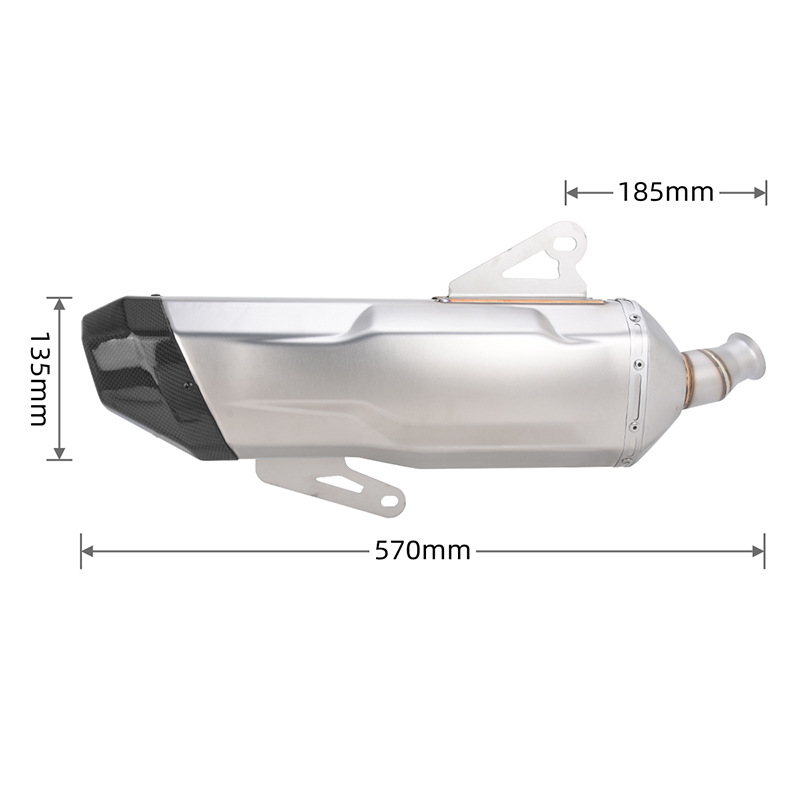 Suitable for ZONTES motorcycle scooter Zongsheng 368G DMEK exhaust pipe tail section 26-27 titanium alloy front section