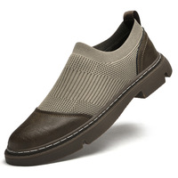 2024 phong cách mới mùa xuân và mùa thu cao su người lớn mùa xuân và mùa thu phong cách Hàn Quốc da bò tại chỗ chịu mài mòn đầu tròn Giày loafer đen đế thấp