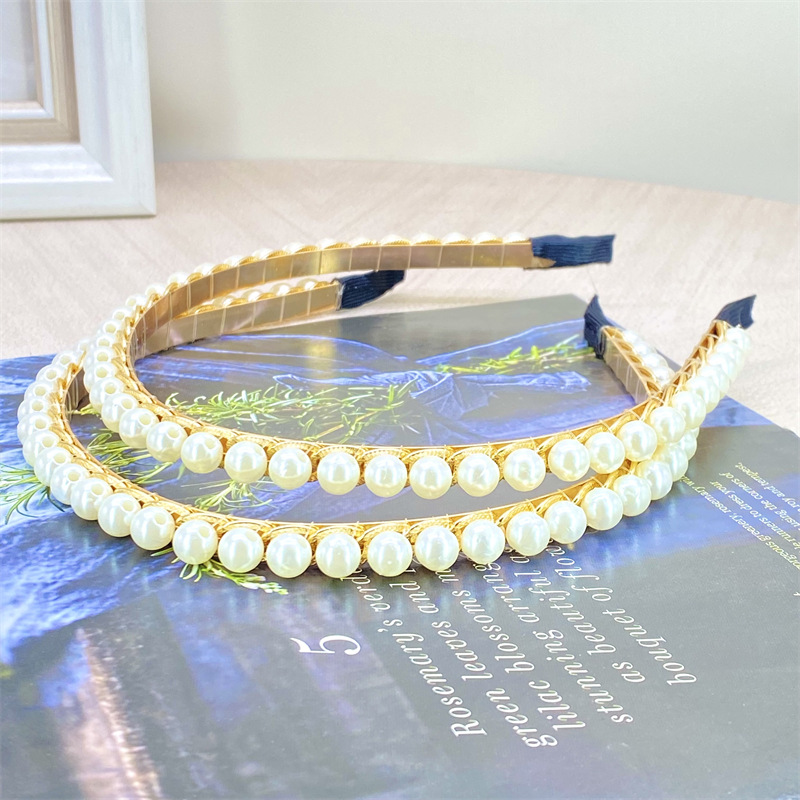 Retro chica perla diadema simple todo partido diadema Mori horquilla pelo presionando accesorios para el cabello mujer Corea del Sur Internet celebridad headwear