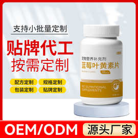 宠物蓝莓叶黄素片贴牌宠物泪痕改善眼睛狗猫营养补充剂