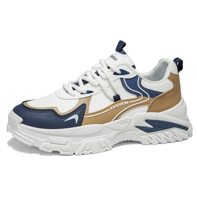 Zapatos de hombre 2026 primavera nueva tendencia de color contraste de fondo grueso alto zapatos de papá estación europea de alta calidad zapatos deportivos casuales