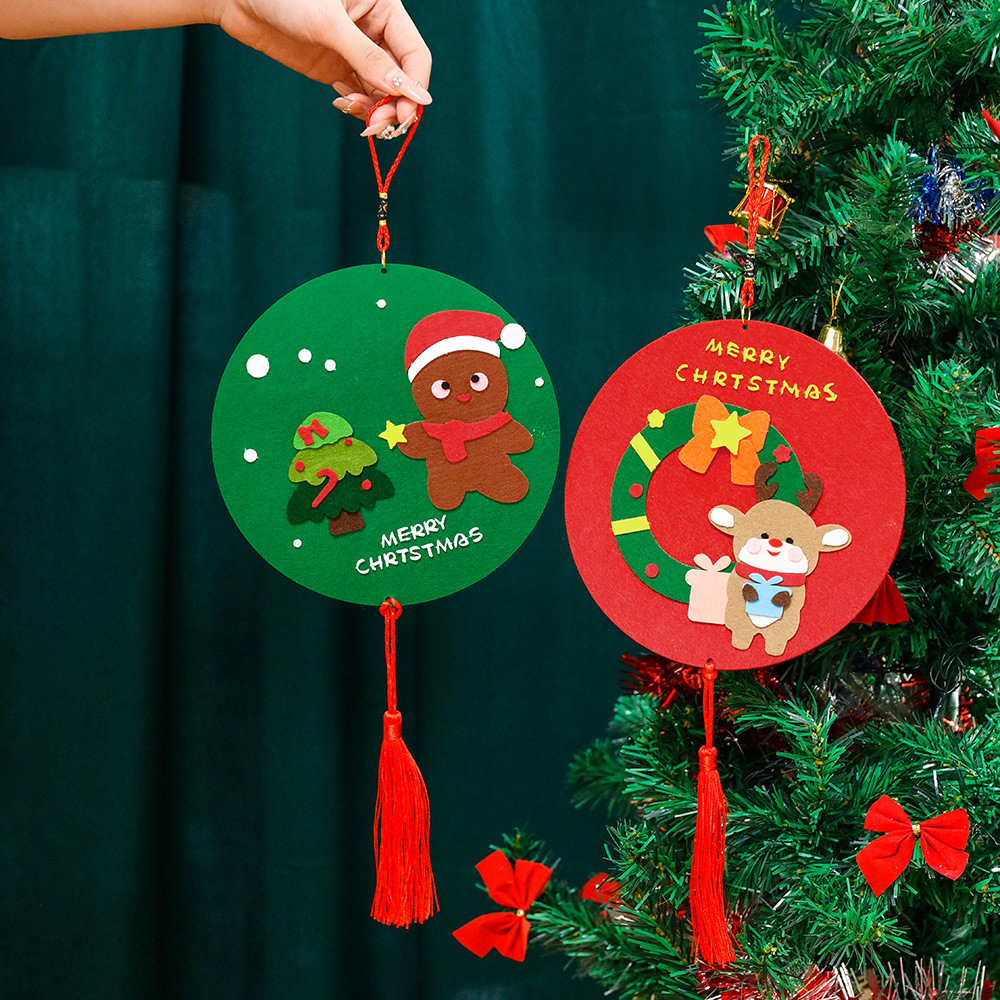 크리스마스 펠트 펜던트 크리스마스 장면 장식 소품 학생 크리스마스 선물 DIY 소재 가방