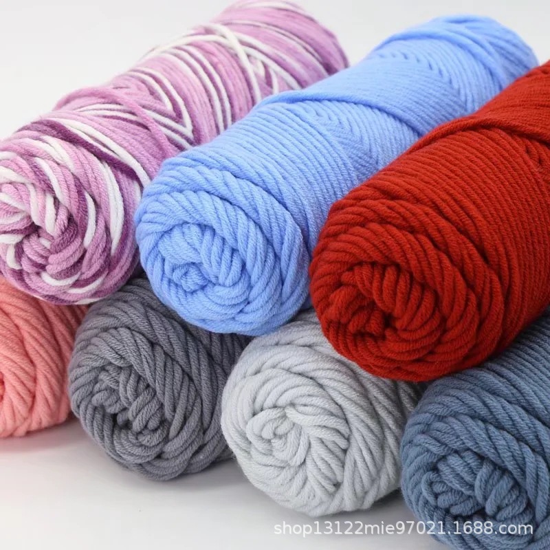 2-ounce balls, 8-strand lover's cotton & milk cotton yarn—perfect for hand-knitting scarves and hats, as well as knitting needles, yarn clusters, and corduroy-style embroidery threads.