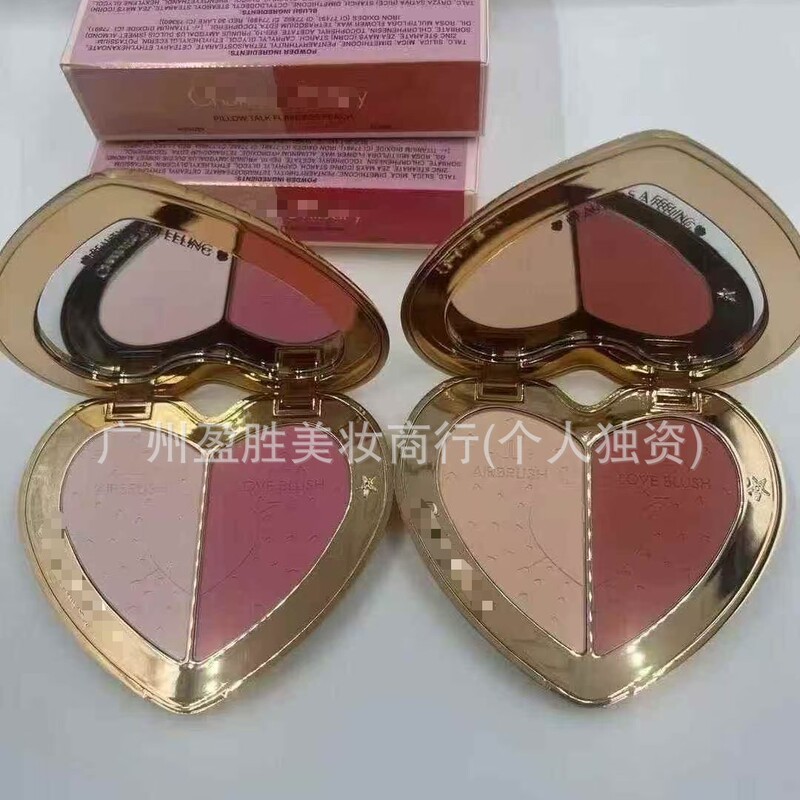 跨境爆款 C/T新品双色爱心腮红盘！PINK#蔷薇粉，PEACH#豆沙红|undefined