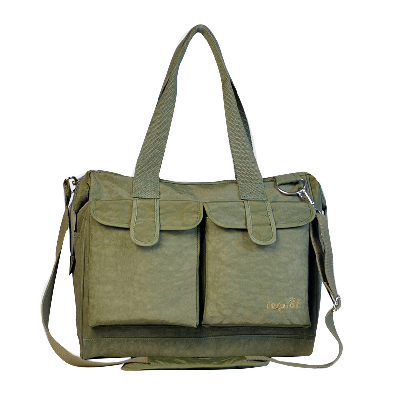 Bolsa de madre multifuncional de hombro de bajo precio, gran capacidad de lavado con agua, nylon para madres y bebés, bolsas de madre al por mayor transfronterizas