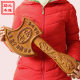 Carved Peach Wood Axe Wooden Crafts Safe and Rich Dragon Head Pendant Moving Home Decoration Living Room Ornaments