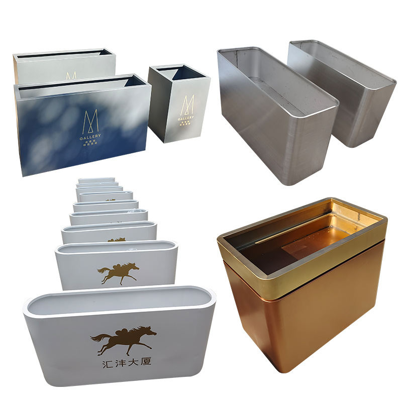Personalizado al aire libre caja de flores de acero inoxidable cerca al aire libre colocado calle canal de flores rectangular maceta de ventas cama de flores cuadrada