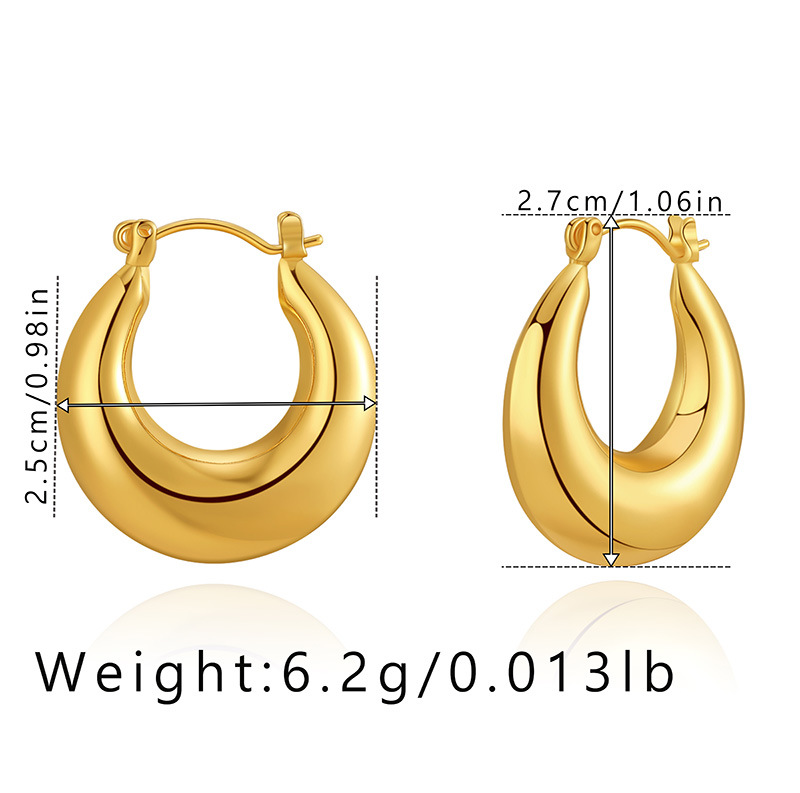 Retro Solid Color Copper Plating Hoop Earrings 1 Pair