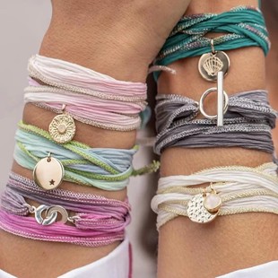Trendy Multi-Layer Wrap Bracelet Necklace DIY Chain Lucky Rope Long Cotton Yarn Retro Unisex Fashion