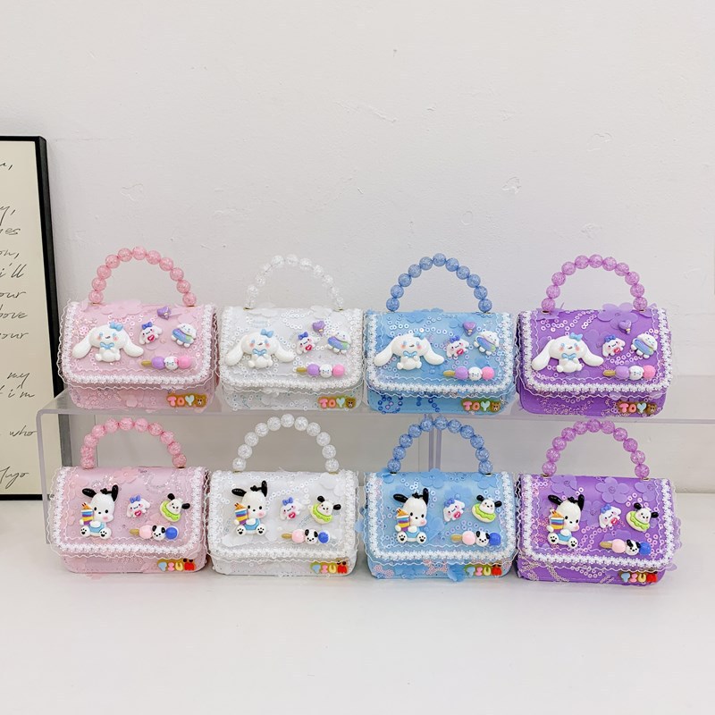 Nueva princesa bolso de perla de caricatura de mujer pequeña fragancia de viento de niña bolso de mochila accesorios para niños bolso de cambio de hombro