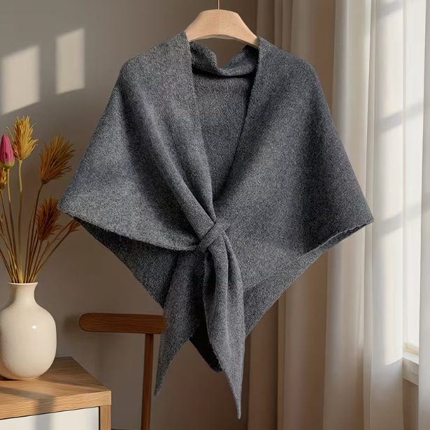 2026 Spring and Autumn Imitation Cashmere Lazy Style Multi-Color Loose Shawl Women's Warm Triangular Scarf Cape Layered Outerwear