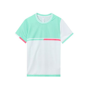 Polyester Fresh Striped Short-Sleeve Badminton Shirt Unisex Badminton Shirt Yy Table Tennis Shirt Breathable Jersey Yy Badminton