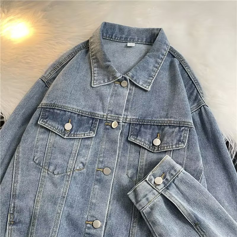 La primavera y el Otoño de Mezclilla abrigo de los hombres ins Marca de Moda estilo de Hong Kong guapo Loose Top estilo Coreano moda Retro Ropa de trabajo chaqueta