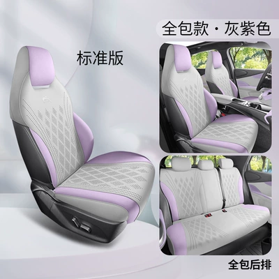 BYD Dolphin Special Car Seat Modelə uyğun (Original) oturacaq örtükləri - gray-purple-standard-version-all-in-one-rear-package-five-seater-special-for-dolphins