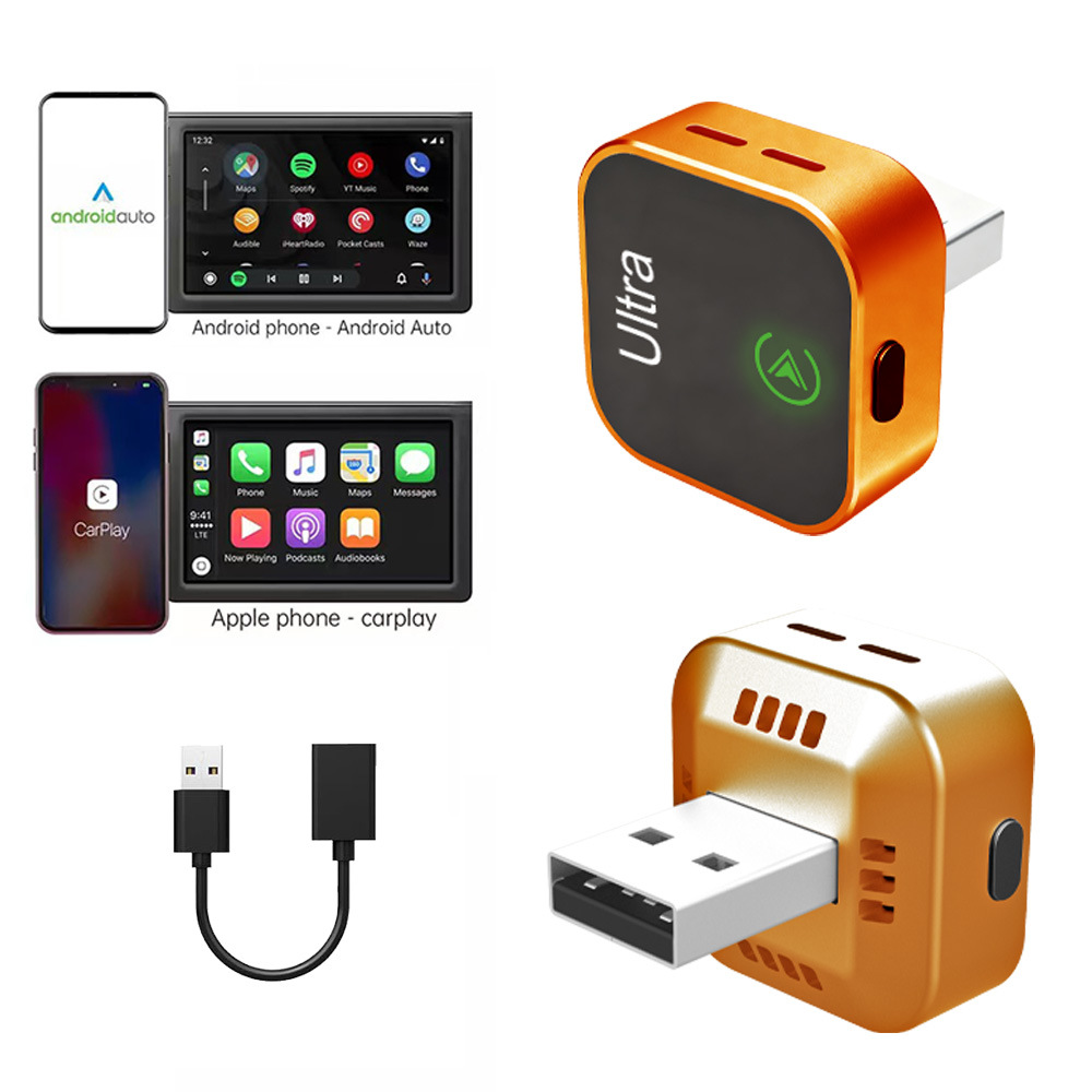 Cross-Border New Carplay Box Wired to Wireless Android Auto Two-In-One Adapter for Car Connectivity