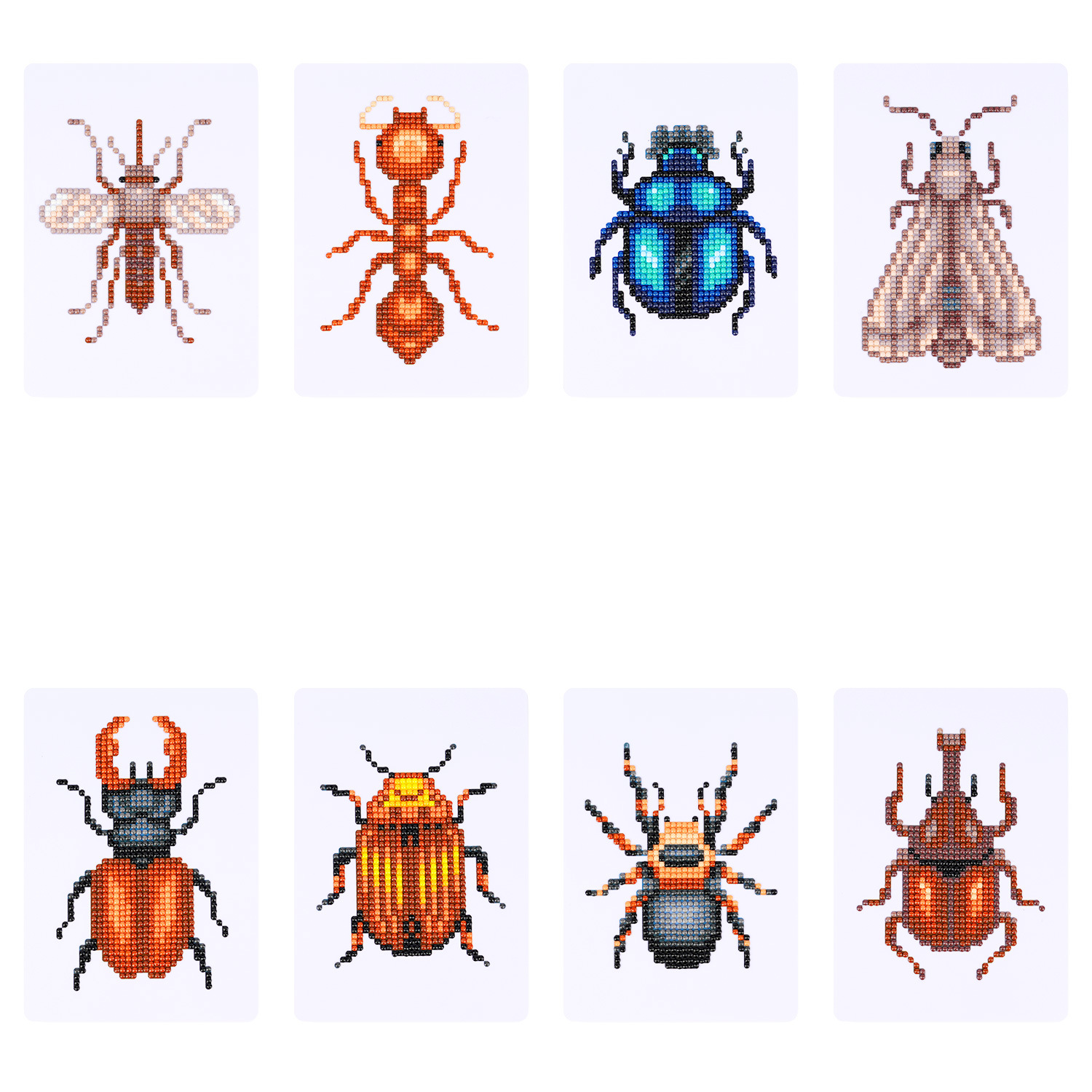 Estación independiente venta cruzada 5D pintura de diamante DIY 5 * 7 pulgadas sin marco edición de insectos de oro pinturas decorativas de insectos