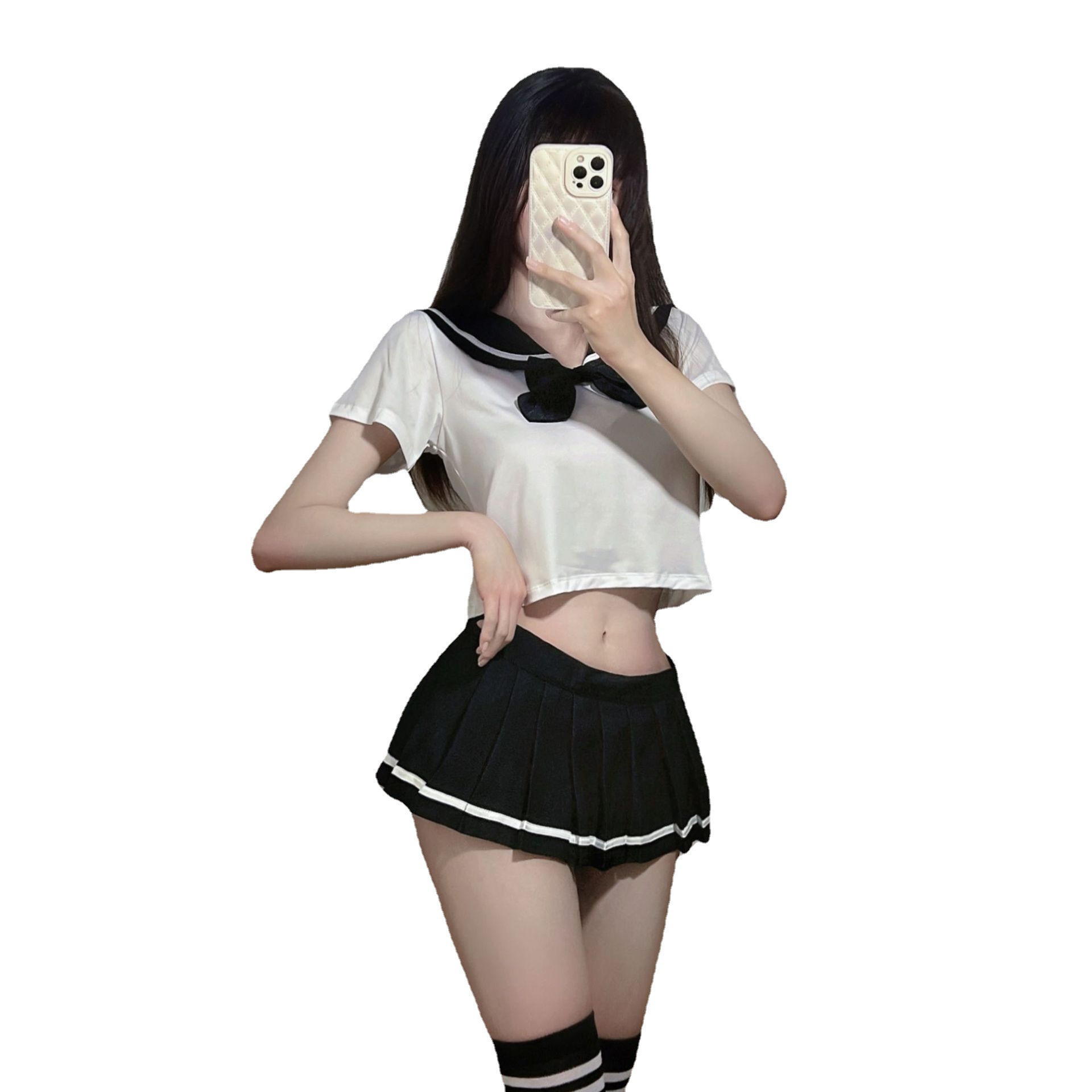 Lencería sexy para mujer ropa de estudiante japonés puro Falda plisada falda uniforme escolar traje de uniforme de rol