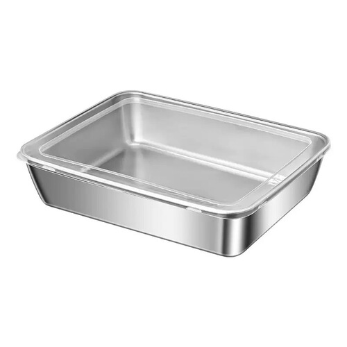 Stainless steel square box square crisper refrigerator storage box with lid sealed leakproof sample retention box lunch box