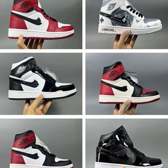 Branded Sports Aj1 High-Top Reverse Swoosh Jordan 1 Hiroshi Fujiwara Retro Men's and Women's Couple Sneakers Sports Shoes