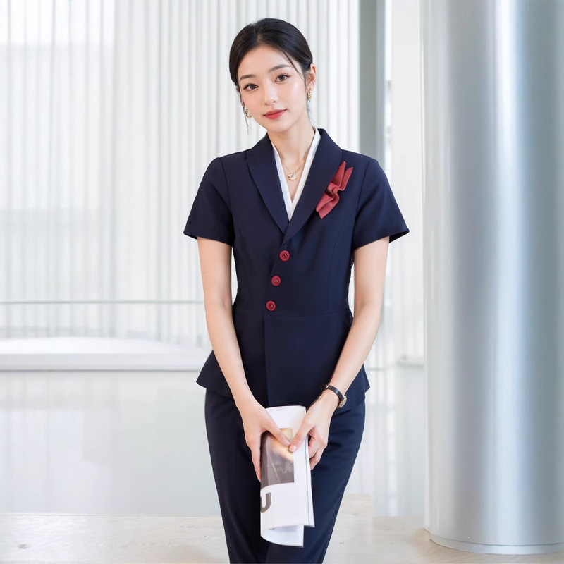 Short-sleeved Suit suit Women's Summer Thin 2025 New Professional Dress High-end Jewelry Store Hotel Front Desk Work Clothes