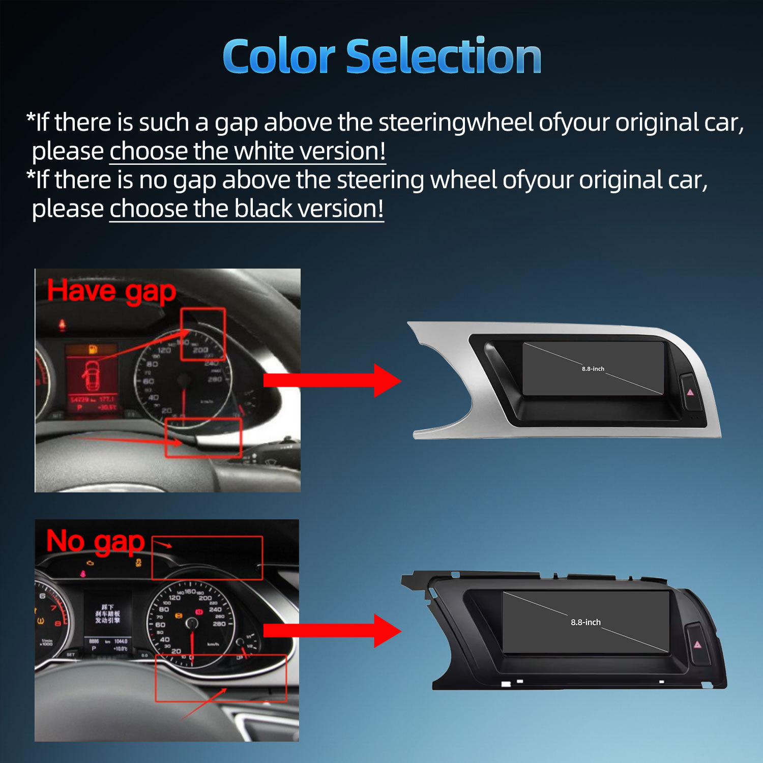 Car navigation central control screen suitable for Audi A4 RS4 B8 B8.5 8K Android reversing camera multimedia playback