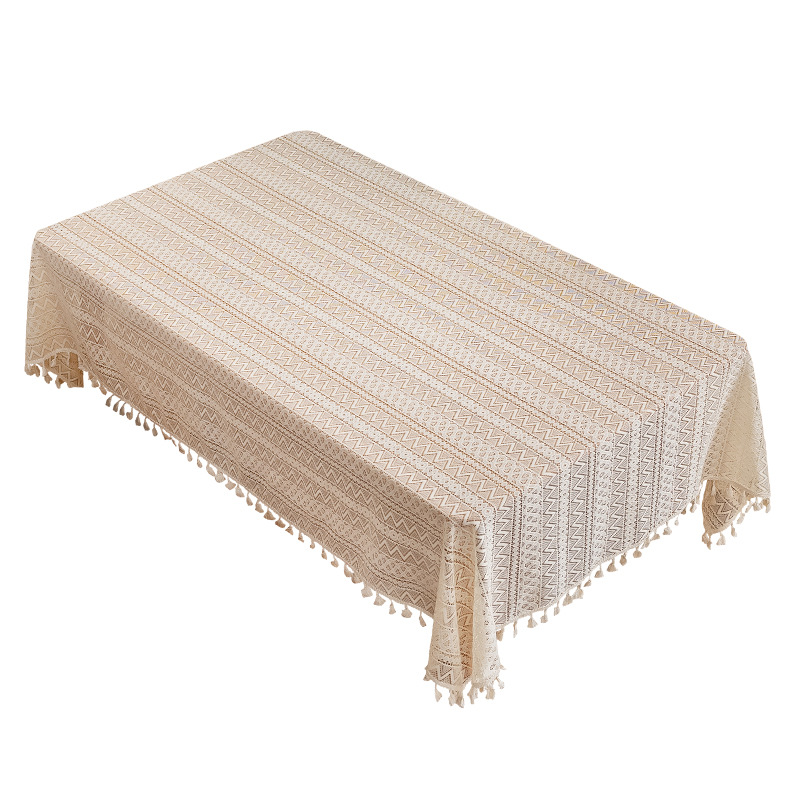 Transfronterizos para la atmósfera de mesa de encaje de alta sensación de tela de mesa a prueba de polvo bordado bordado bordado tela de mesa de té de boda al por mayor