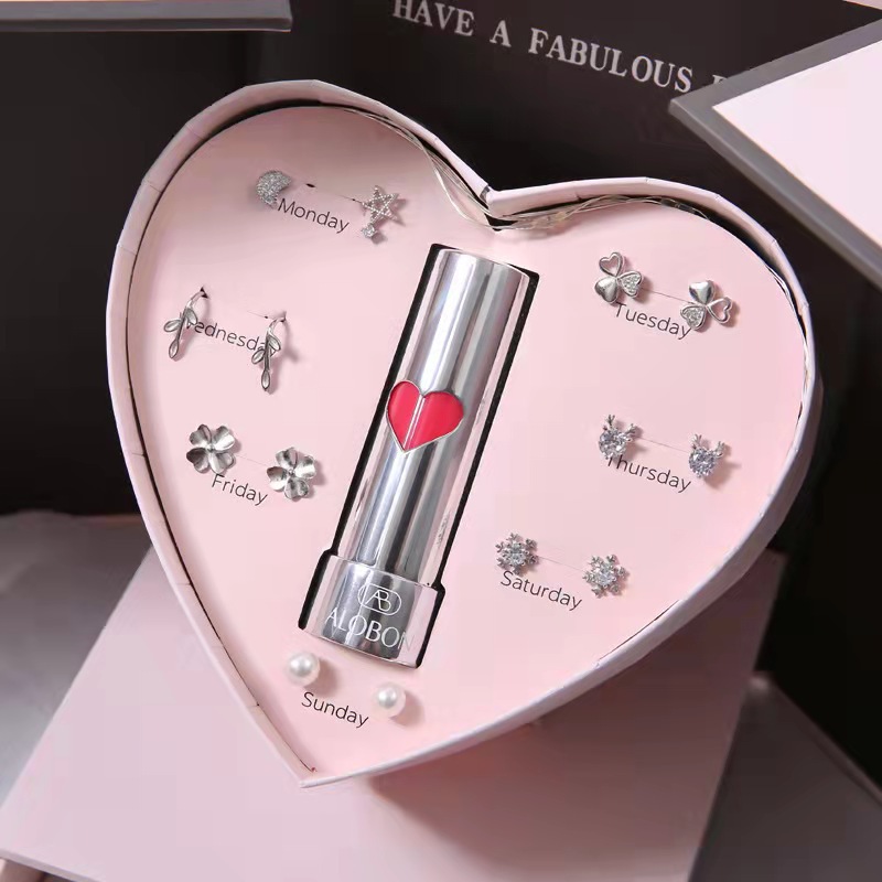 520 Regalo del Día de San Valentín caja de cajón de doble puerta caja de regalo de collar de flores de jabón rosa caja de regalo de flores eternas de ciervo