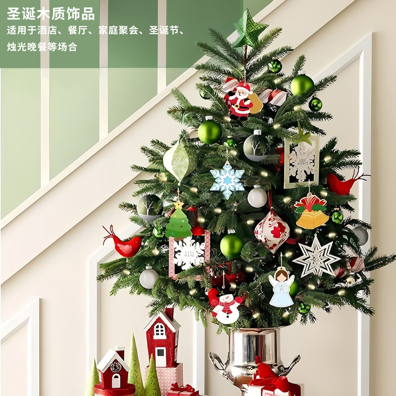 跨境空白木片圣诞节儿童DIY绘画未完成木质雪人雪花派对装饰品|undefined