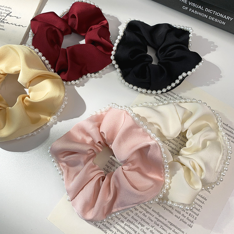 Korean Satin Imitation Silk Solid Color Hair Scrunchies display picture 5