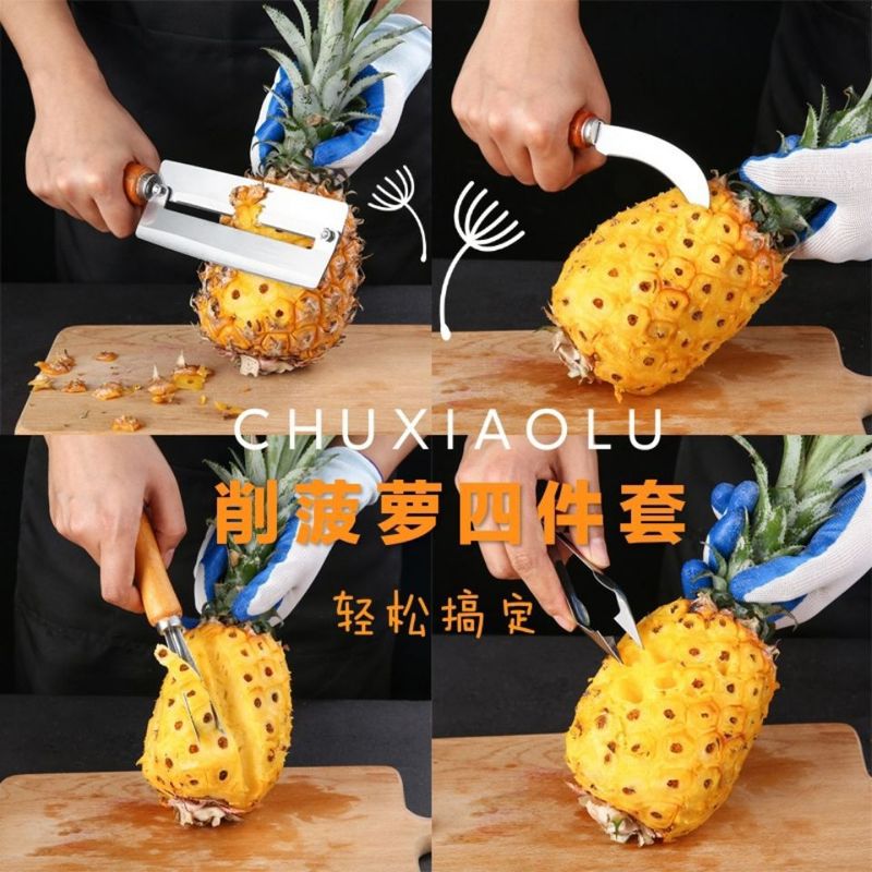 パイナップルナイフ、パイナップルの目抜き器、パイナップルクリップ、V字型シャベル、曲刃、皮むきナイフ、ステンレス製サトウキビナイフ、多機能|undefined