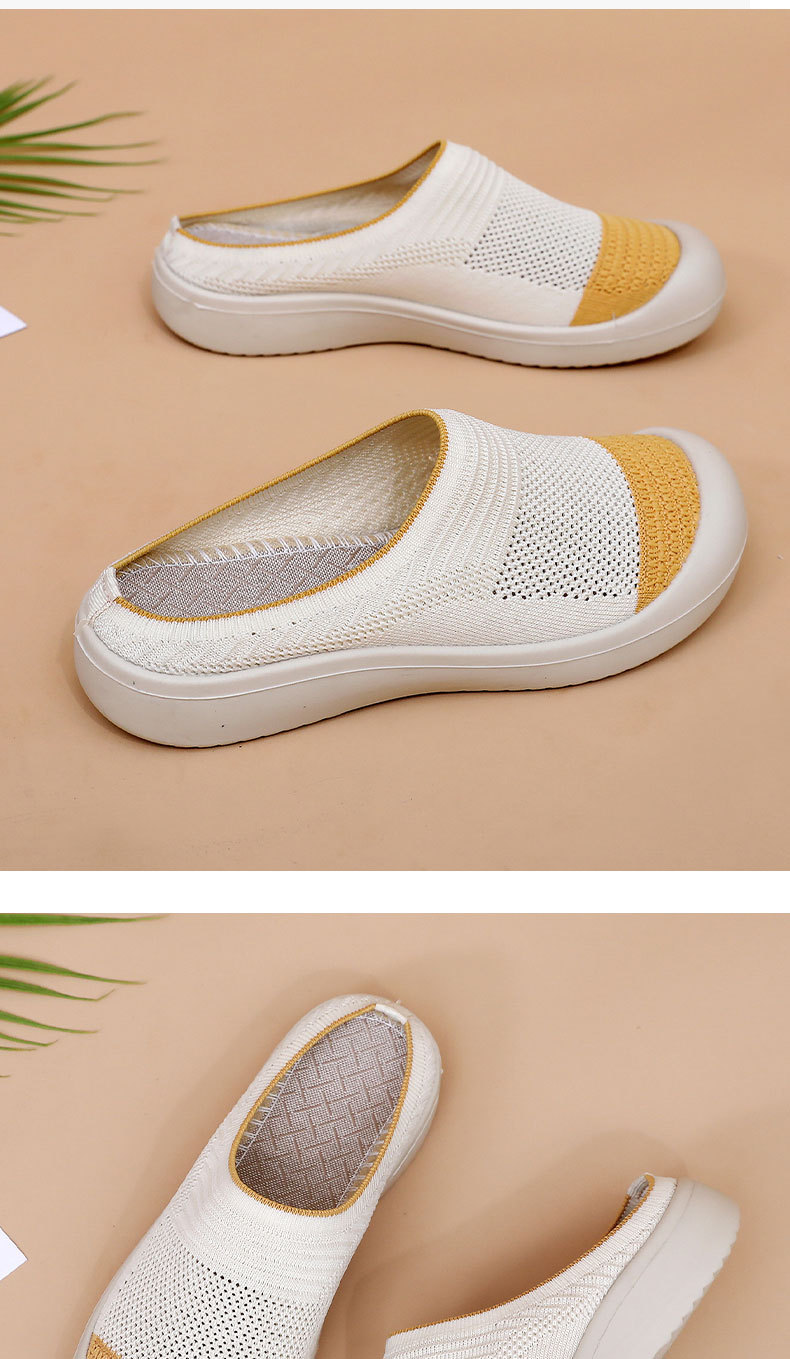 Women's Summer New Fashion Breathable Versatile Non-Slip Wear-Resistant Round Toe Slip-On Shoes Half Slippers_vogvips.com