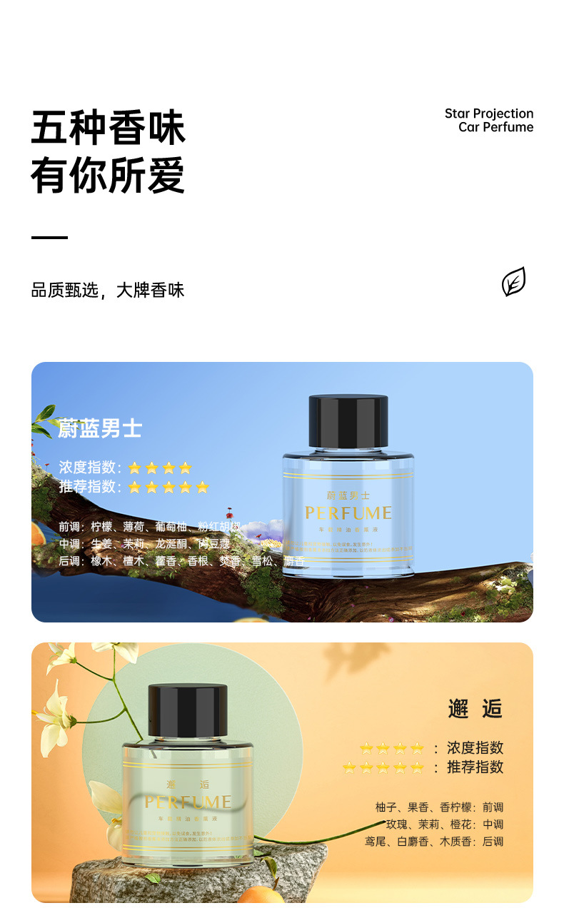 Smart car aromatherapy 2023 new sound pickup headlamp two-color starry sky car perfume with car start and stop aromatherapy machine