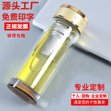 厂家直供高硼硅双层加厚玻璃杯隔热可定logo印字耐高温隔热防烫