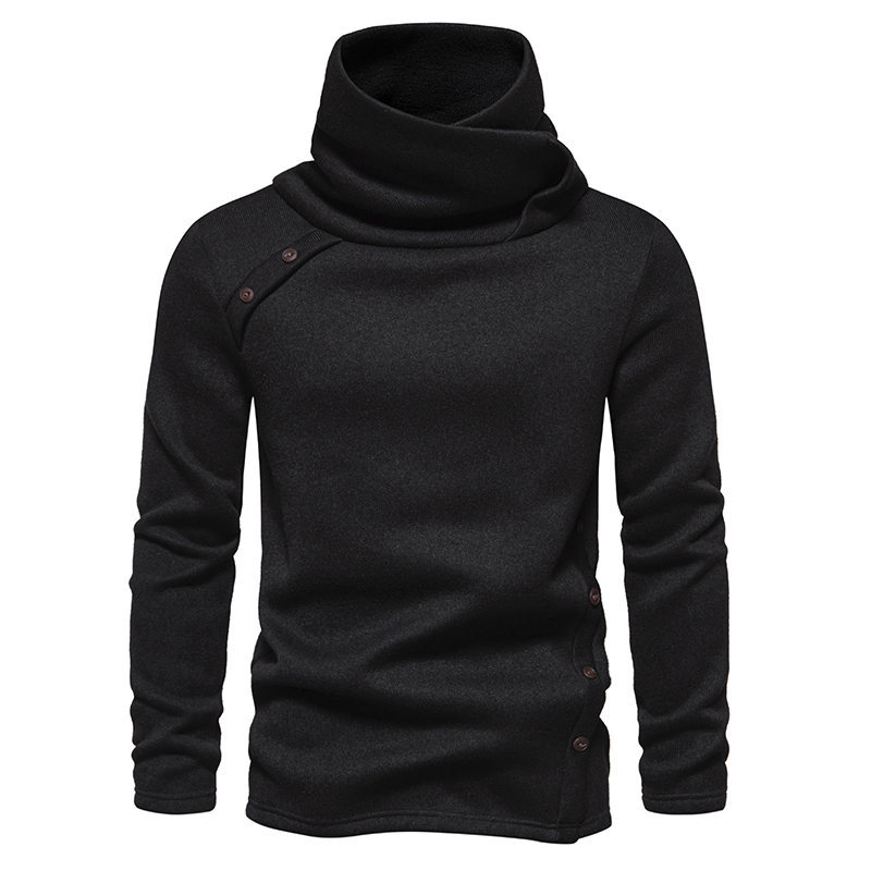 Pull tricoté de style américain pour homme, nouvelle collection automne et hiver, couleur unie, col montant_voghion.com