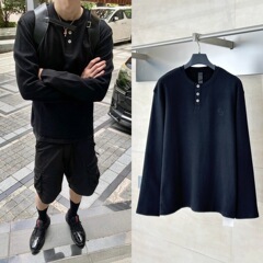 正确版本天花板品质25SS潮牌新款CH风格梵文亨利领华夫格卫衣帅气