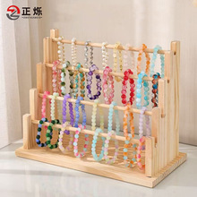 多层木质饰品展示架手镯手串收纳架摆摊夜市梯形置物架首饰收纳架
